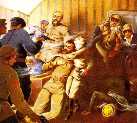 Убийство Романовых. После расстрела тела разрубали топорами на части, обливали серной кислотой и поджигали. Убийство Романовых. После расстрела тела разрубали топорами на части, обливали серной кислотой и поджигали.